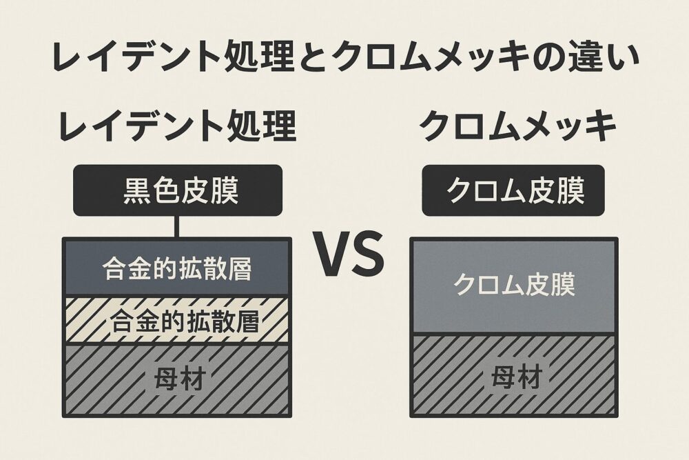 レイデント処理 クロムメッキ 違い をまず整理する