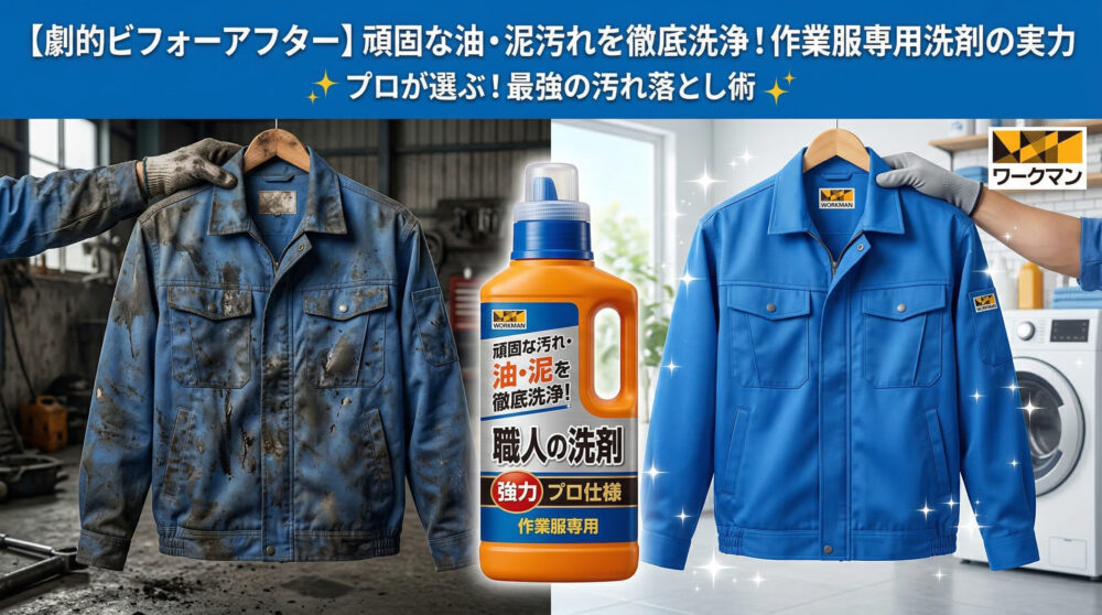 作業着洗剤はワークマンで買える？頑固な油汚れ・泥汚れを秒殺する最強の洗濯術とおすすめ洗剤3選