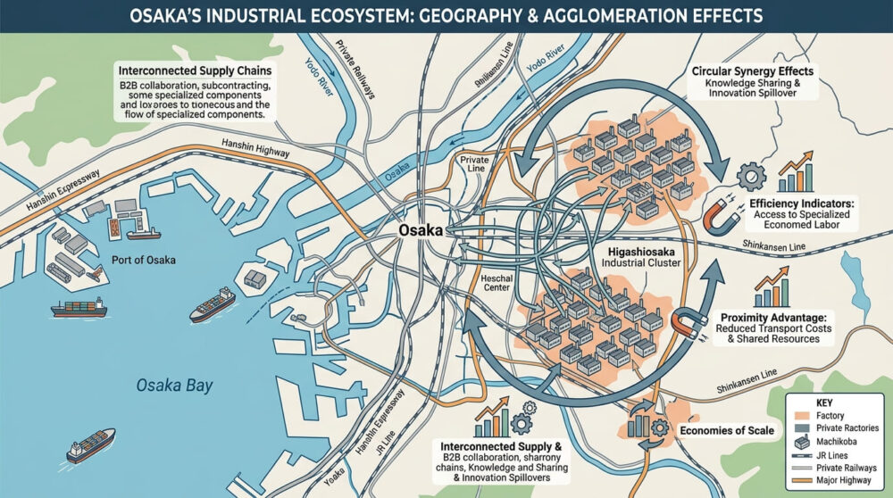 大阪に町工場が多い理由|地理的優位性と「集積の経済」効果
