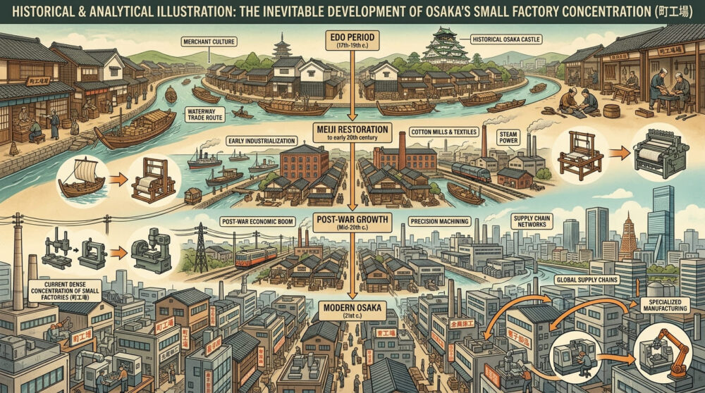 大阪に町工場が多い理由|歴史的背景から紐解く必然性